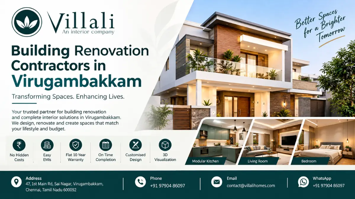 Building Renovation Contractors in Virugambakkam | Villali Homes